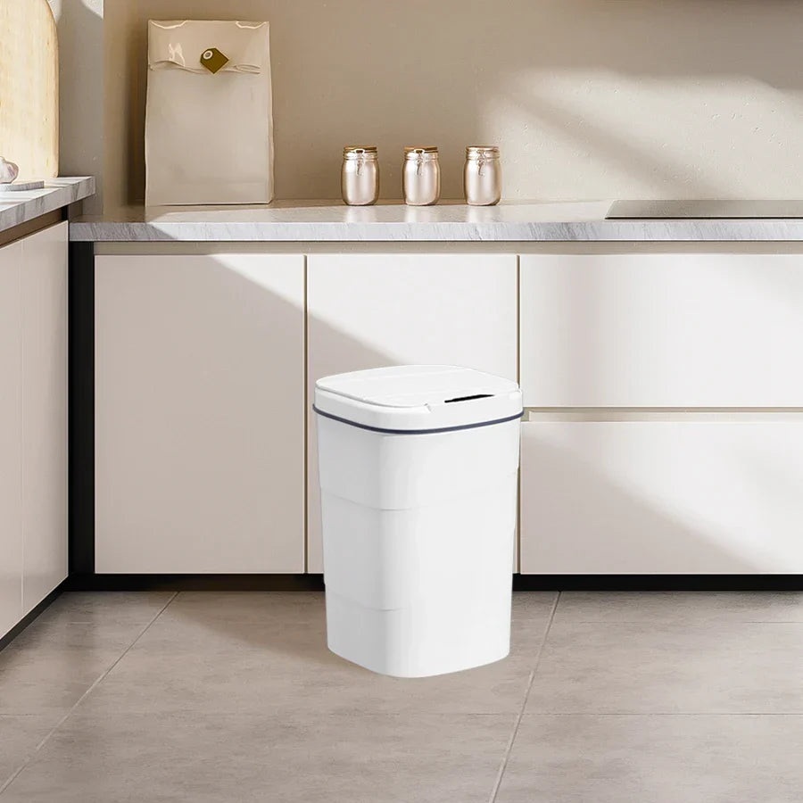 Touchless Sensor Trash Can Battery Powered Hygienic Household