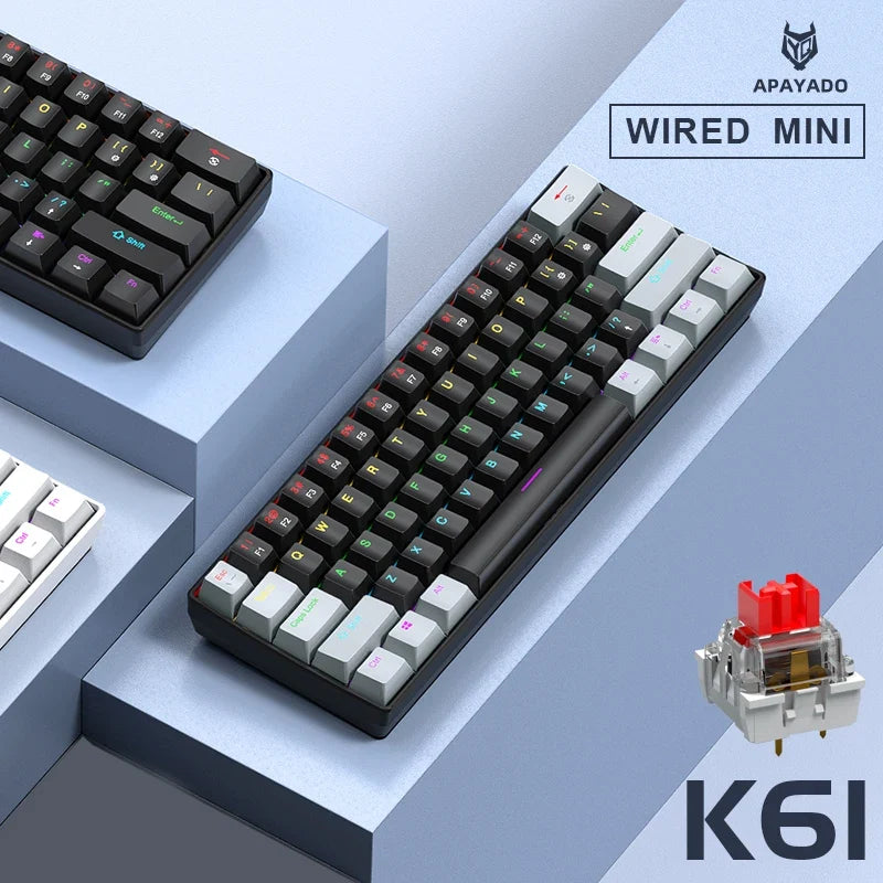 60 Percent Mechanical Mini Keyboard Wired RGB Travel-Friendly