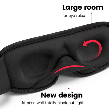 Light Blocking, Plush and Breathable Eyeshade for Travel and Night Rest – 3D Sleep Eye Mask
