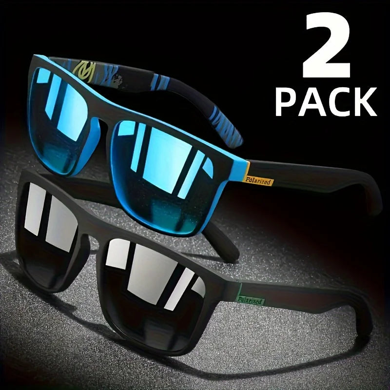 Sunglasses Polarized Square Frame Summer Travel 2026 Anti Glare Sun Shades For Driving Fishing 2 Pack