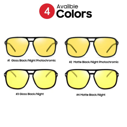 Night Polarized Vision Sunglasses Oversized Square Photochromic Lenses For Day To Night Driving Fall 2025 Trend