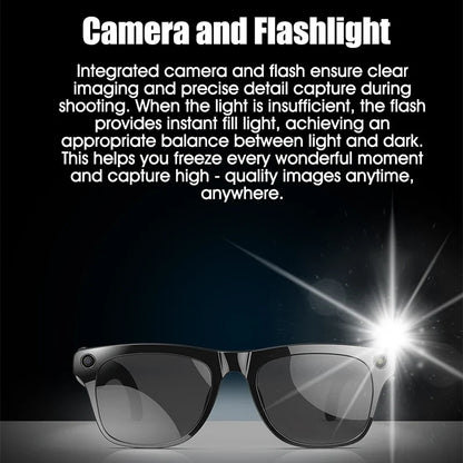 AI Smart Camera Glasses Bluetooth Call Voice Assistant