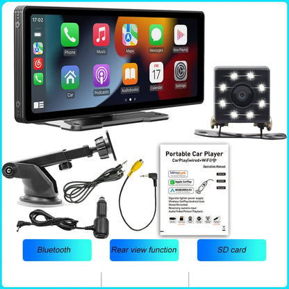 CarPlay2025 Edition Cordless Head Unit 10.26 Inch IPS HD Car Stereo With Rear View Camera Android Auto Fall