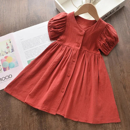 Floral Butterfly Print, Knee-Length, Sleeveless, Sash Waist, Casual Wear – Light and Flattering Girls' Dress