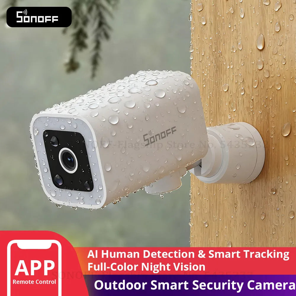Outdoor Security Camera 2K HD AI Human Detection IP65 Weatherproof 180 Degree Pan Fall 2026 Works With Alexa Google Household