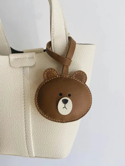 Bag Leather Charm No Face Keychain Black Cozy Cute Gift