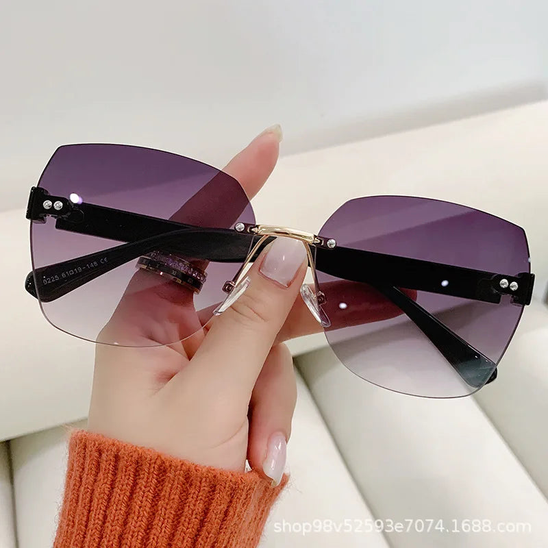 Fashionable Korean Sunglasses for Women - Anti-UV Big Face Tawny Round Glasses