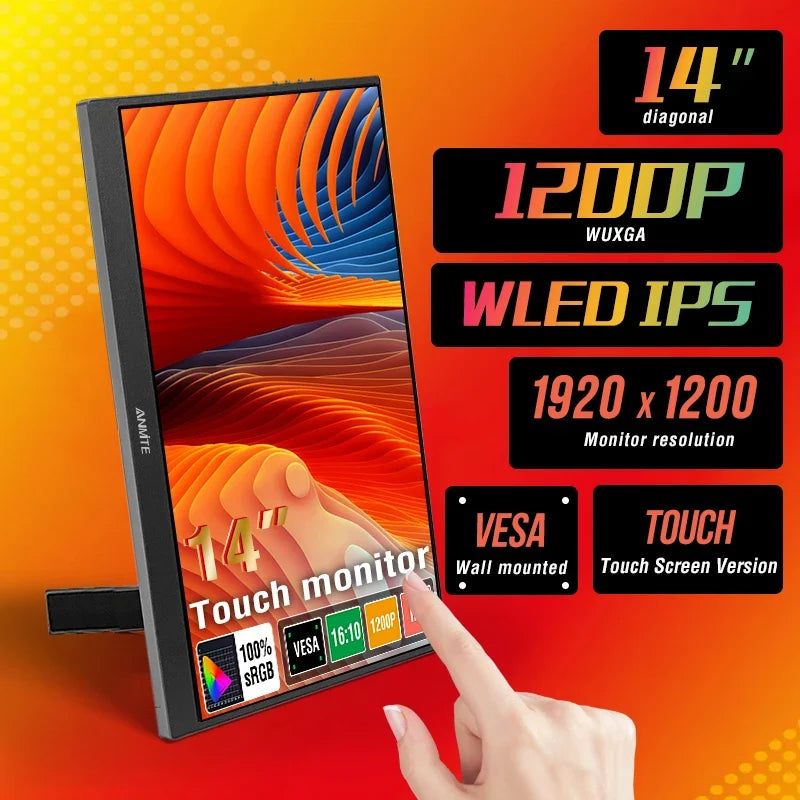 Travel-Friendly Monitor 14.1 Inch Touch IPS HDR10 Second Screen