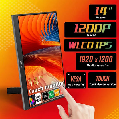 Travel-Friendly Monitor 14.1 Inch Touch IPS HDR10 Second Screen