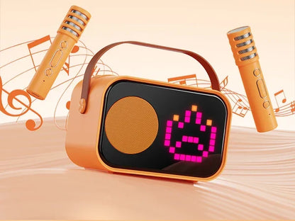 Kids2025 Edition Karaoke Machine Travel-Friendly Bluetooth Speaker With 2 Cordless Microphones Party Gift