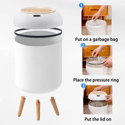 Motion Sensor Trash Can Compact Plastic Smart Bin Hands Free