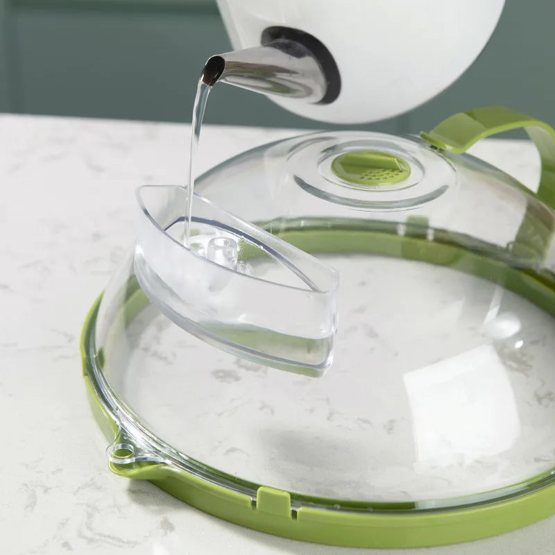 Cover Microwave 10 Inch Clear Splatter Cover With Steamer