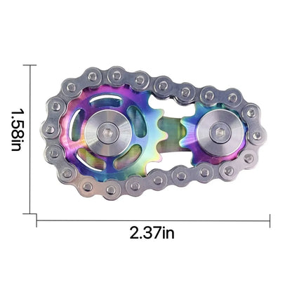 Spinner Fidget Metal Chain Gear EDC Rainbow Focus Toy