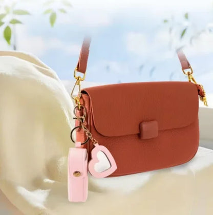Free 1+1 Birkin Inspired Mini Hand Bag - Mini Leather Lipstick Bag Charm Keychain