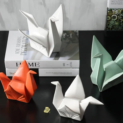 Ceramic Bird Statue Origami Sculpture Contemporary Desktop Household Decor Fall 2025 Accent Minimalist Office Gift