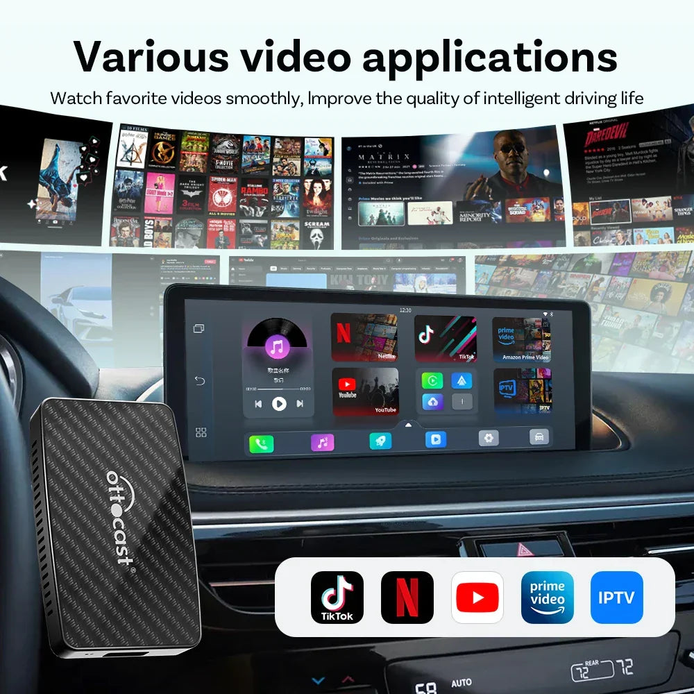 CarPlay Box Cordless AI Car Adapter Built In YouTube Netflix Android Auto 5G WiFi Fall 2025 For Most Cars