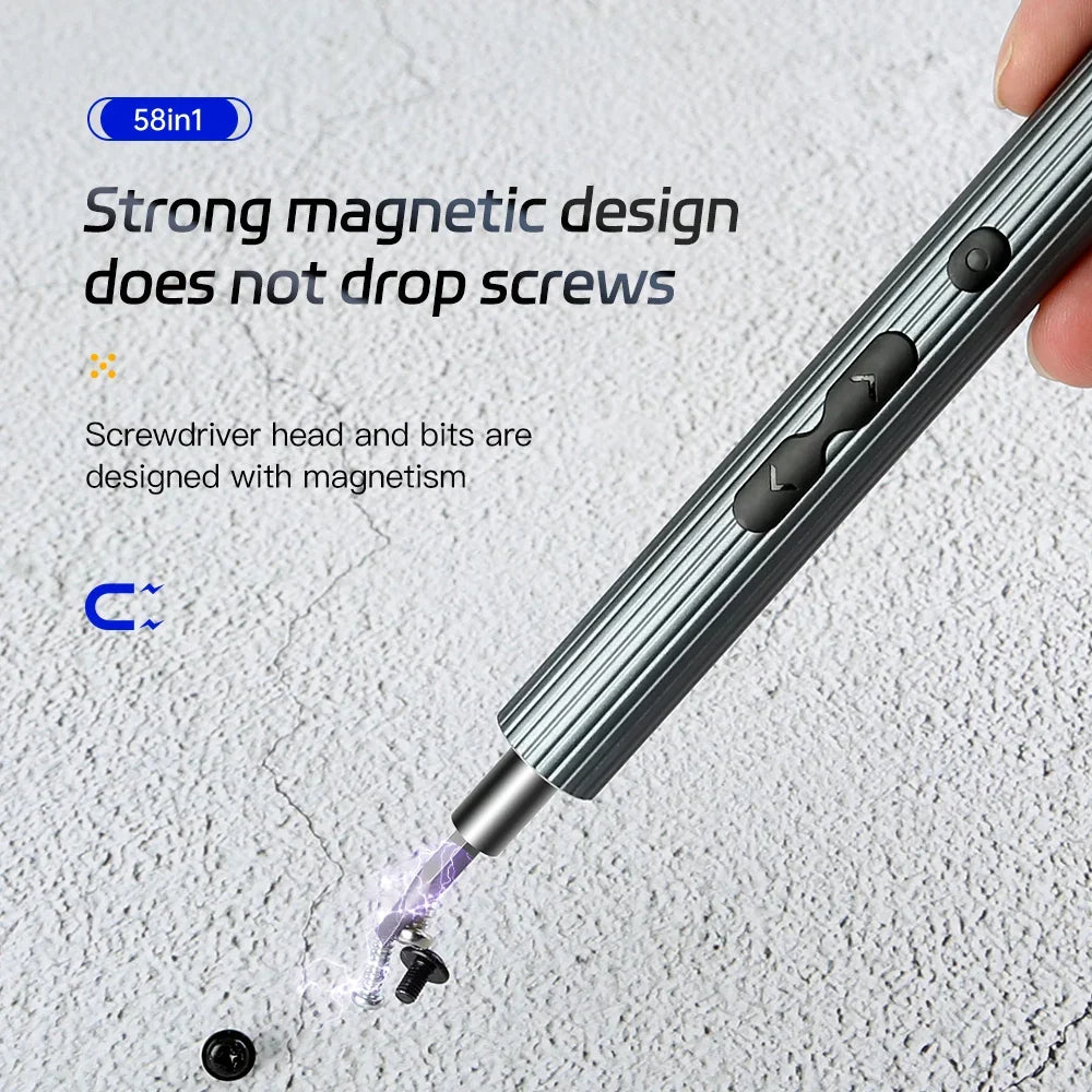 Motor-Driven Screwdriver 58-In-1 Battery-Powered Accurate Repair Kit Cordless Travel-Friendly Tech Repair Fall 2025 Magnetic
