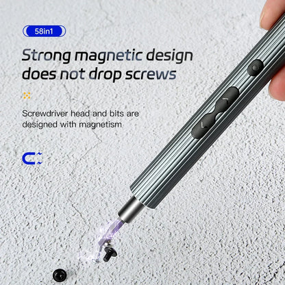 Motor-Driven Screwdriver 58-In-1 Battery-Powered Accurate Repair Kit Cordless Travel-Friendly Tech Repair Fall 2025 Magnetic