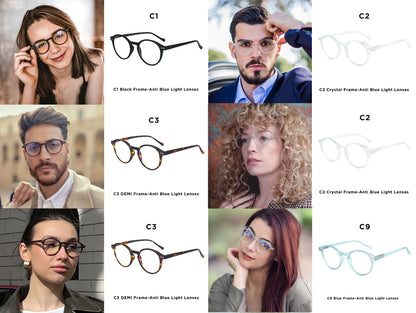 Blue2026 Edition Light Blocking Reading Glasses Presbyopic Computer Eyewear Anti-Glare Diopter 0 To 4.0 Back To School