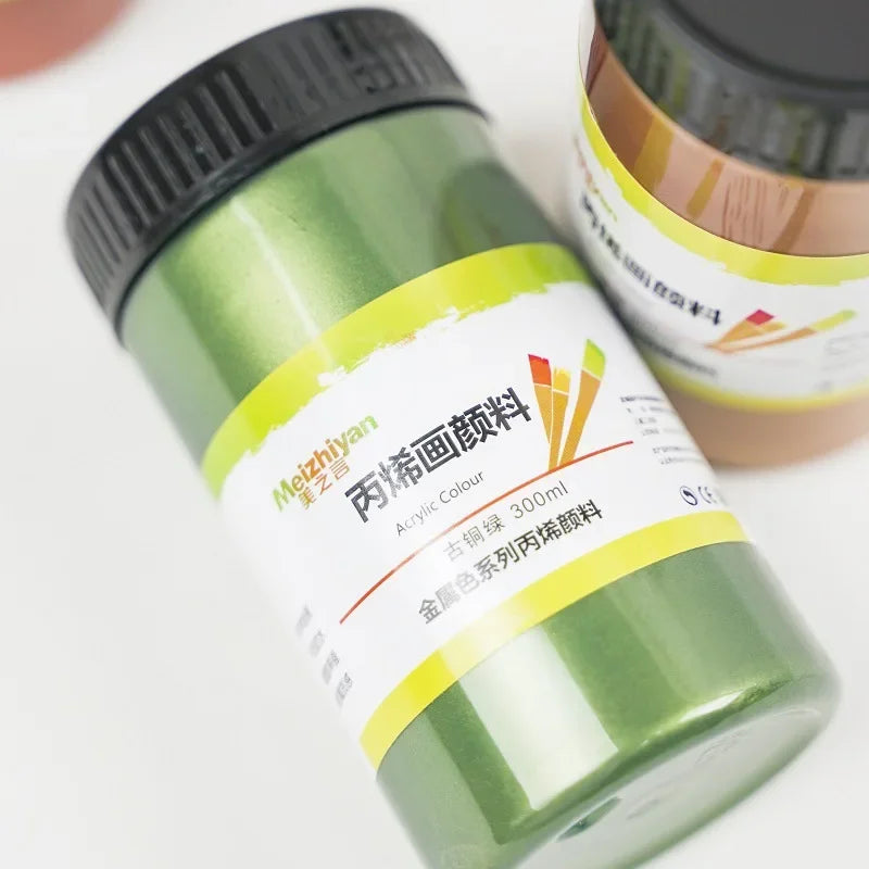 Golden2026 Edition Acrylic Paint Metallic Pearlescent Finish Water-Resistant Fade Resistant for Gypsum Canvas DIY Craft Supplies Fall