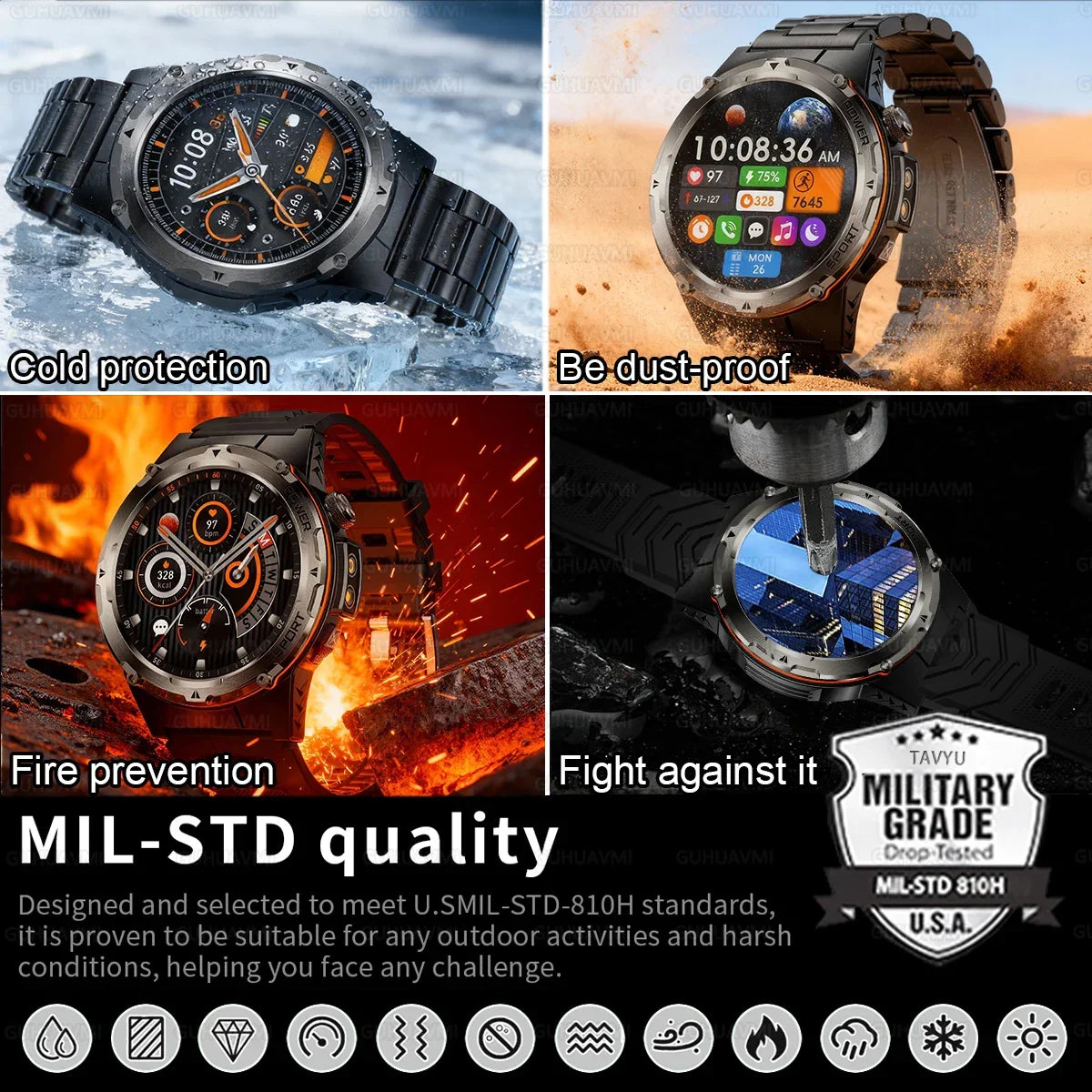 GPS Sports Smart Watch With AMOLED Display Compass NFC HD Calls Water-Resistant 500mAh Battery Fall 2025 Outdoor Trend