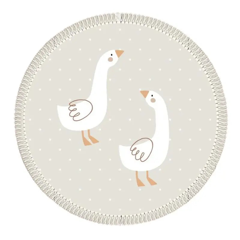 Round Fluffy Rug Tassel Nursery Play Mat Cozy Fall 2025 Plush Circle Bedroom Rug Plush Play Surface