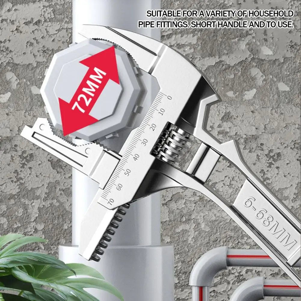 Flexible Pipe Wrench & Nut Key - 6-68mm Household Tools for Bathroom Repair, Multi-functional Spanner
