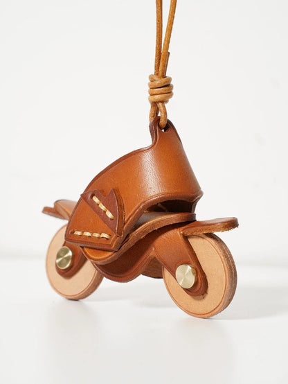 Motorcycle Leather Keychain Mini Bag Pendant Vintage