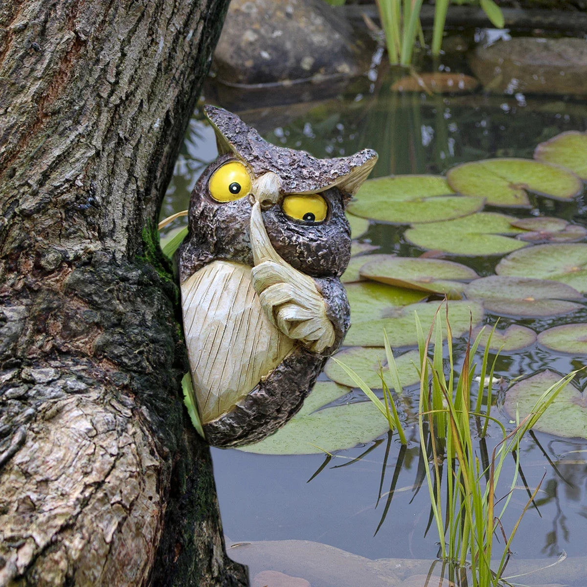 Tree Owl Hanging Ornament Resin Hide And Seek Owl Garden Decor For Yard And Patio Fall 2026 Trend Gift
