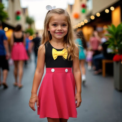 girls' Breathable dress - lace-up sling, sleeveless, flowy, polyester, for summer