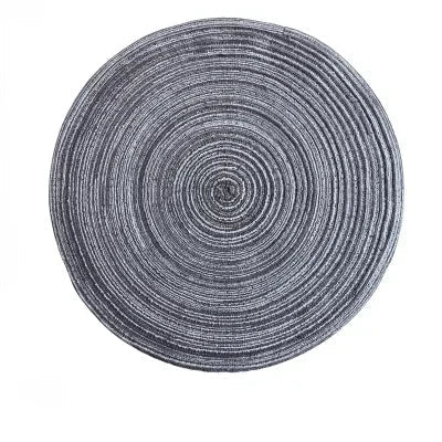 6pcs Round Woven Ramie Placemats - Anti-Slip Table Mats for Dining, Kitchen & Cafe Use