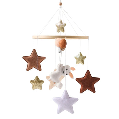 Crib Wooden Mobile Bracket Newborn Sensory Toys Soothing