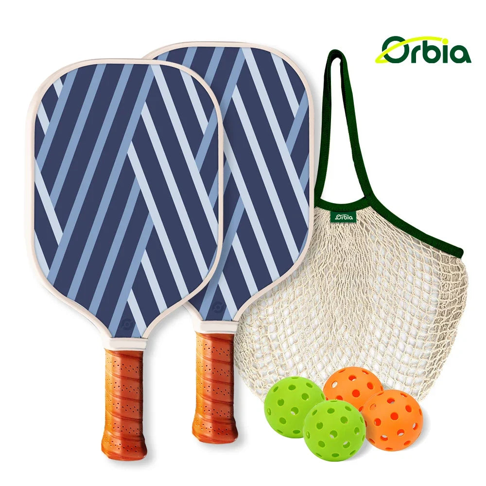 Pickleball Paddle Kit with 2 Sturdy Paddles and 4 Outdoor Balls for Recreational Play - Light and Cozy