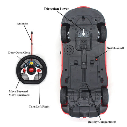 Remote Control Motor-Driven Car with Opening Doors - Fun Gift for Kids, Boys & Girls