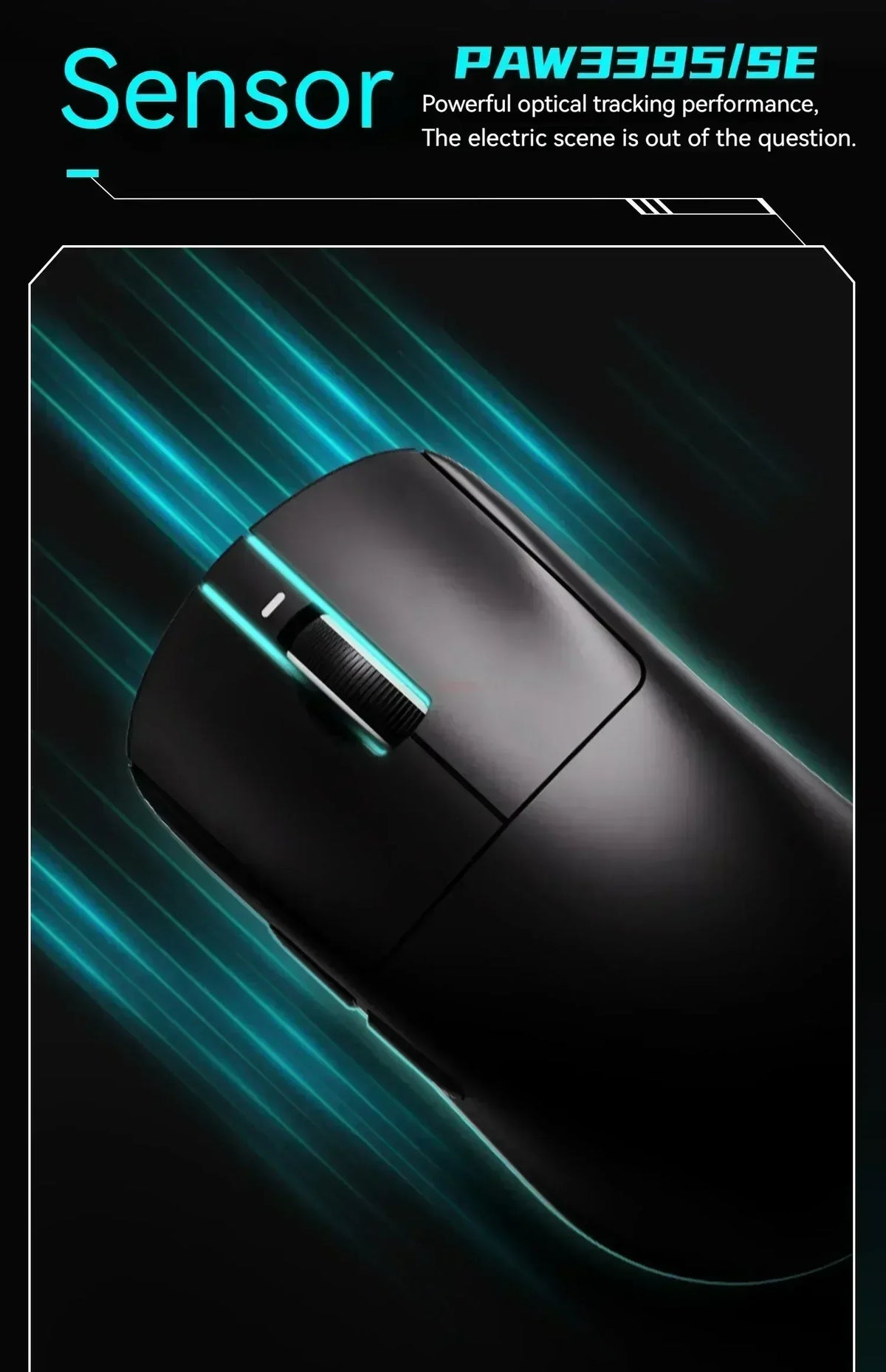 Gaming Mouse Cordless Light Ambidextrous 26000 DPI