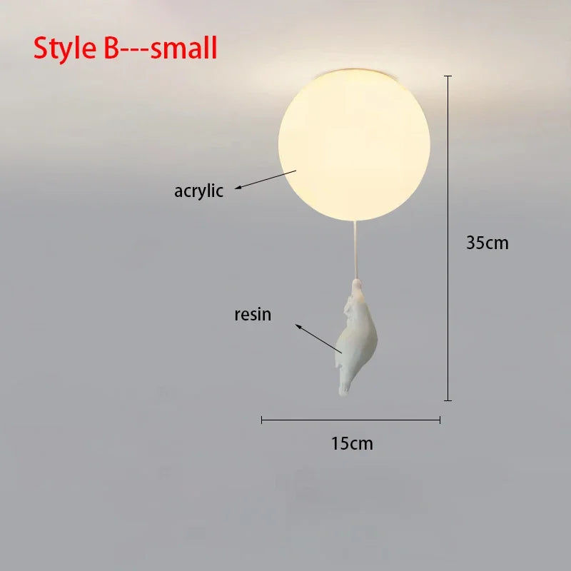 Kids Room Chandelier, Nursery Decor, TikTok Viral 2026 Gift – Ceiling Light Bear Cartoon Acrylic Spheres
