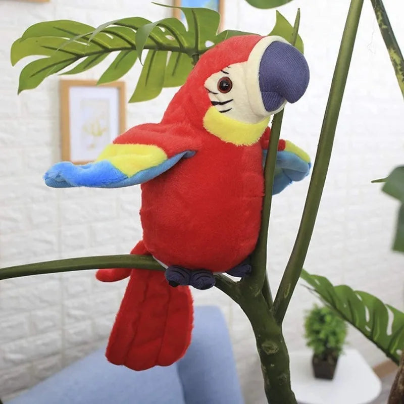 Macaw Talking Parrot Plush Toy - Animated Record & Speak Bird for Kids