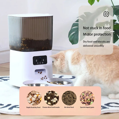 Double 5L Bowls Smart Automatic Cat Feeder With Camera