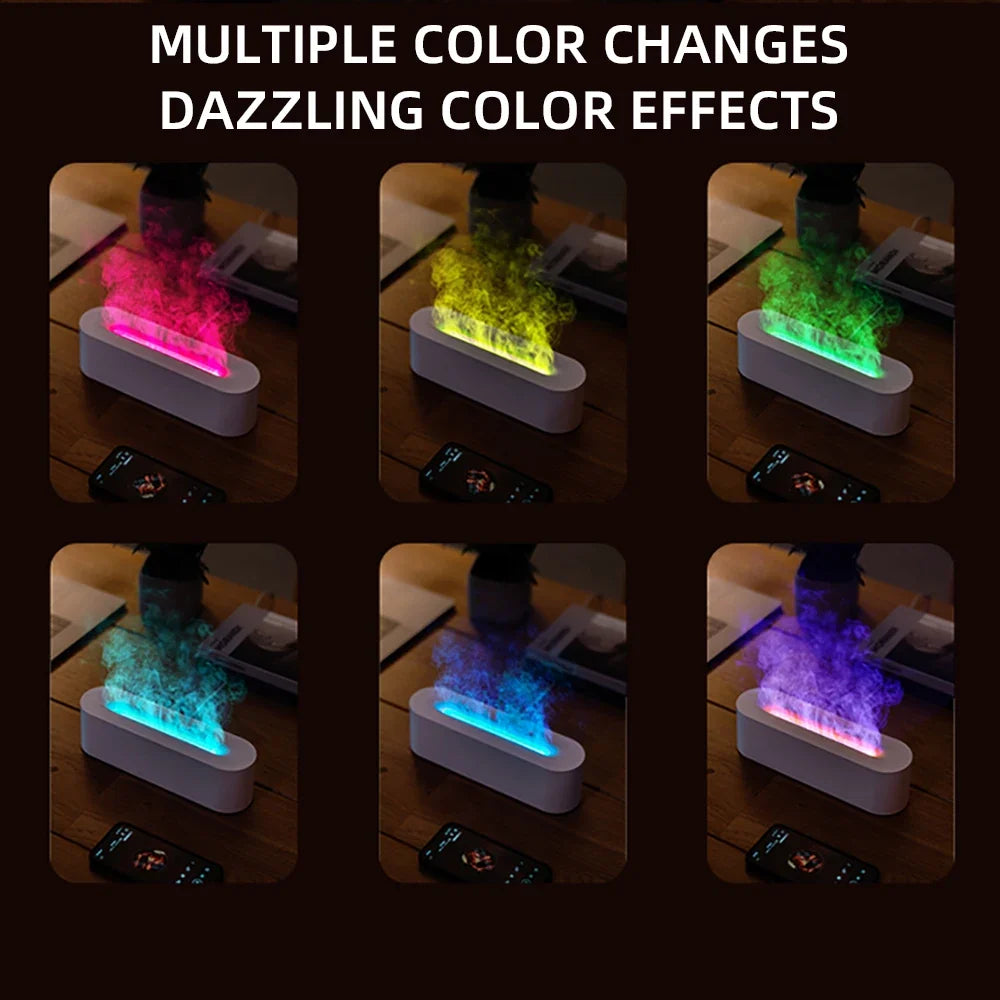 Oil Essential Aroma Diffuser Flame Humidifier with RGB Light