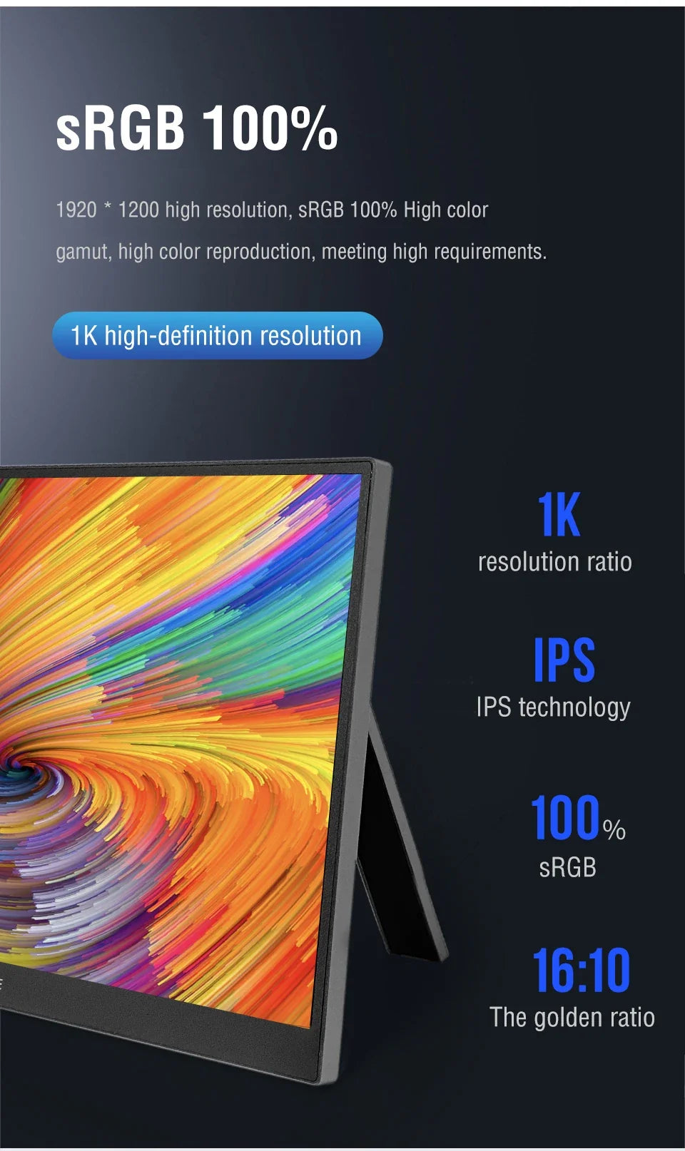 Travel-Friendly Monitor 14.1 Inch Touch IPS HDR10 Second Screen