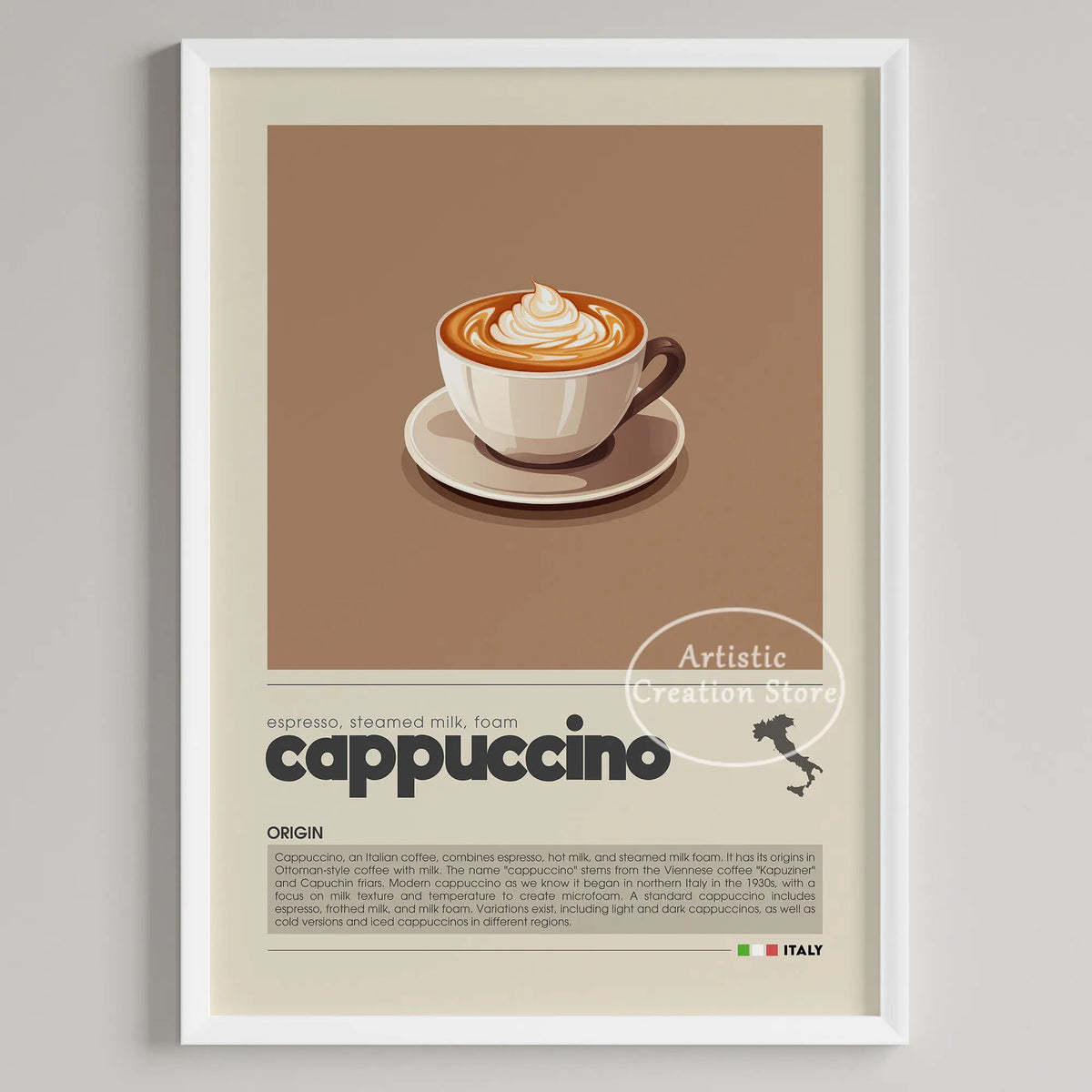 Wall Coffee Art Six Panel Minimalist Kitchen Cafe Decor