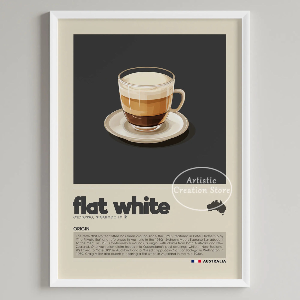 Wall Coffee Art Six Panel Minimalist Kitchen Cafe Decor