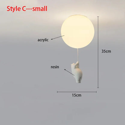 Kids Room Chandelier, Nursery Decor, TikTok Viral 2026 Gift – Ceiling Light Bear Cartoon Acrylic Spheres