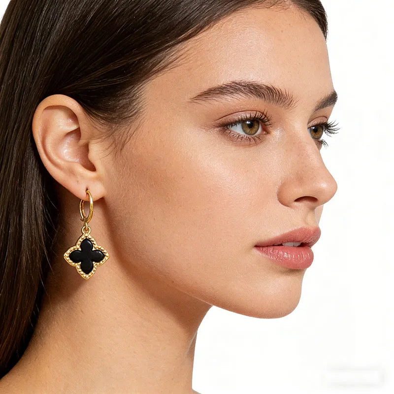 Four Earrings Leaf Clover Pendant Dangle Jewelry Gift Idea Spring 2026 Trendy Party Accessory