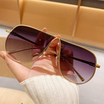 Sunglasses Oversize Square Gradient Alloy Frames Vintage Driving Shades Fall 2026 Casual Regular Look