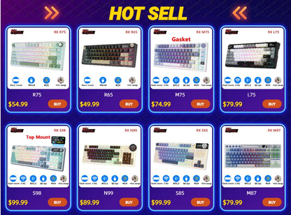 Keyboard Mechanical R75 Gasket 80Key RGB Hot Swap Spanish
