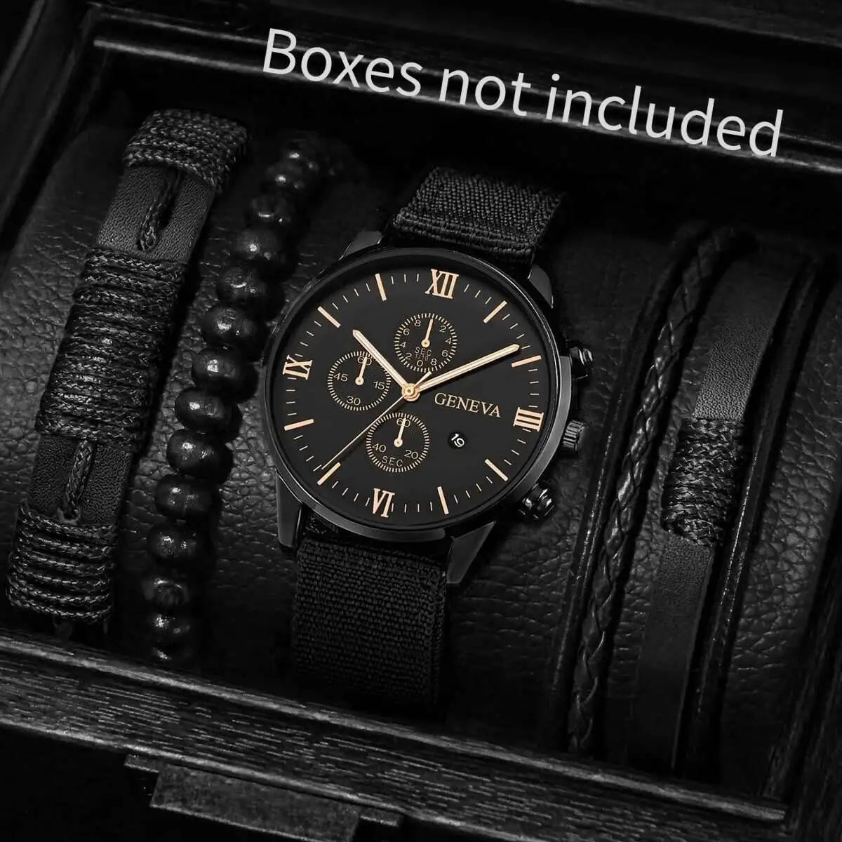 Quartz Watch And Bracelet Kit Nylon Band Casual Gift