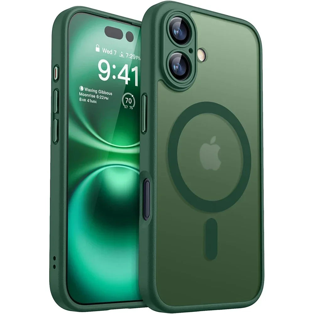 Case iPhone Magnetic Matte Translucent Armor MagSafe Compatible Shockproof Anti-Fingerprint Back To School 2026 Gift
