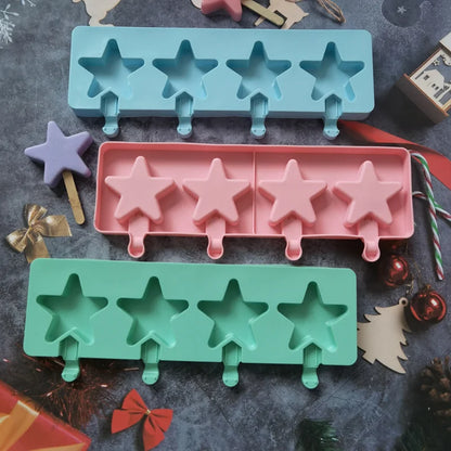 Star-Shaped Silicone Ice Cream Mold, Multi-Use Baking Device for Ice Cream, Chocolate, Jelly, and Cake Pops