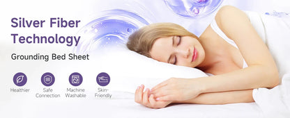 Grounding Earthing Bed Sheet 95 Cotton 5 Silver Fiber